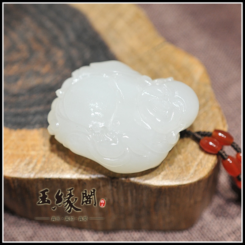 羊脂玉挂件 笑佛