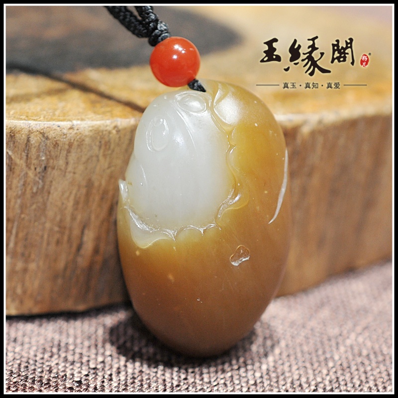 糖白玉挂件 母子情深