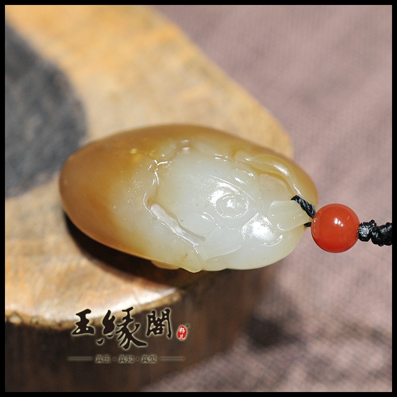糖白玉挂件 母子情深