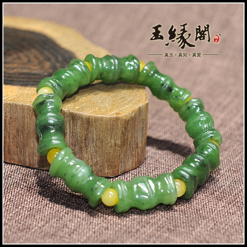 碧玉竹节手链