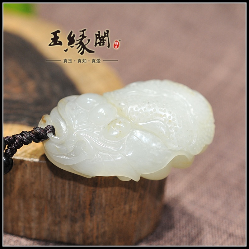 白玉籽料挂件 欢天喜地