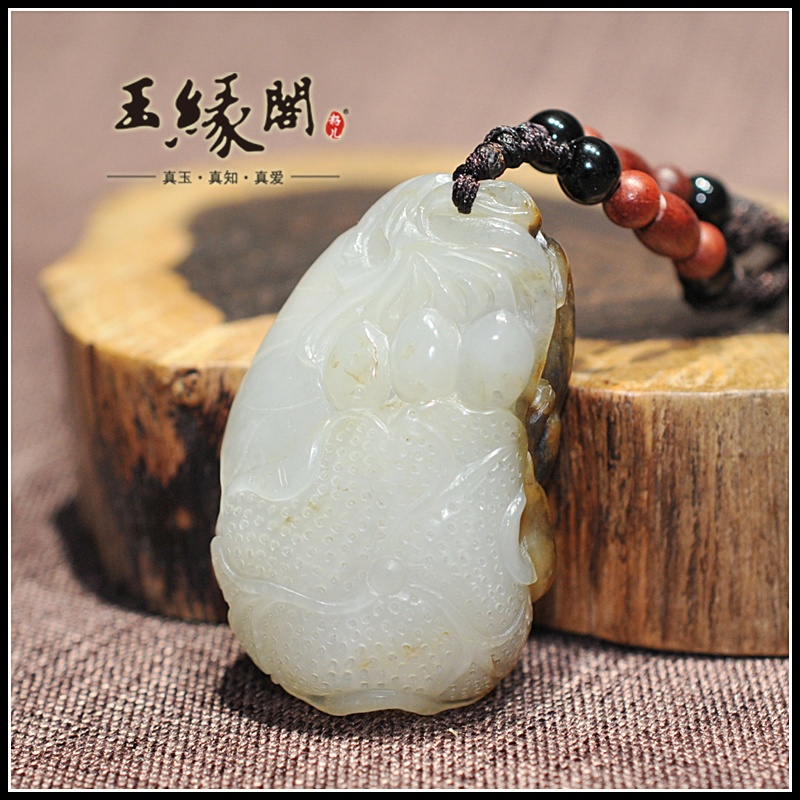 白玉籽料挂件 欢天喜地