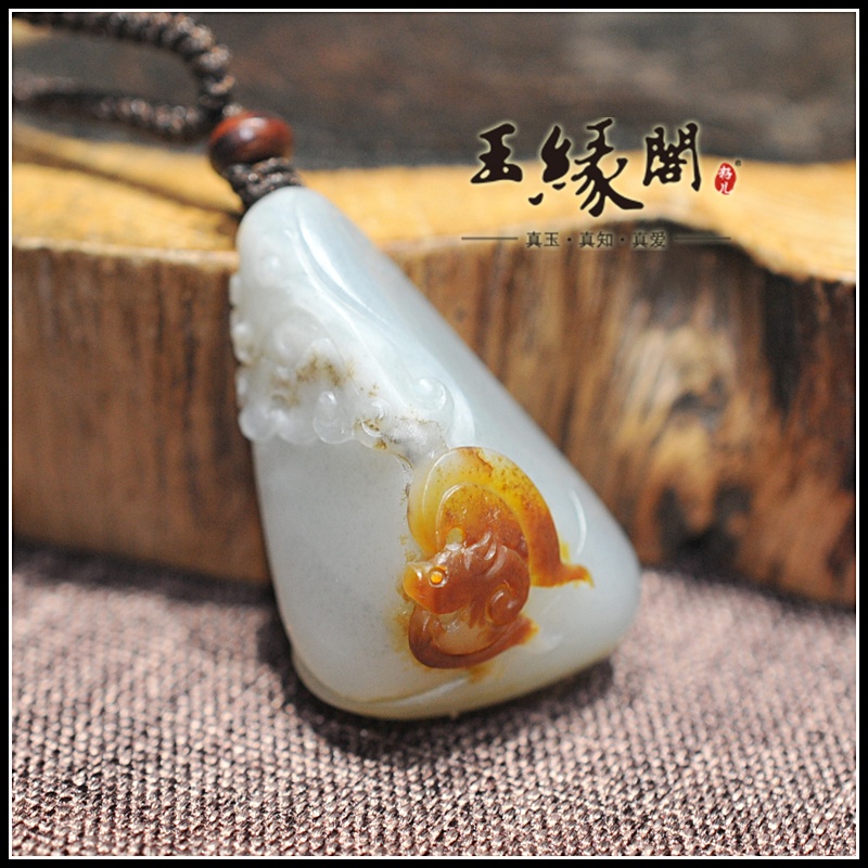墨玉青花籽料挂件 福寿