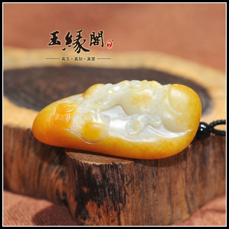 黄皮籽料把件 财神