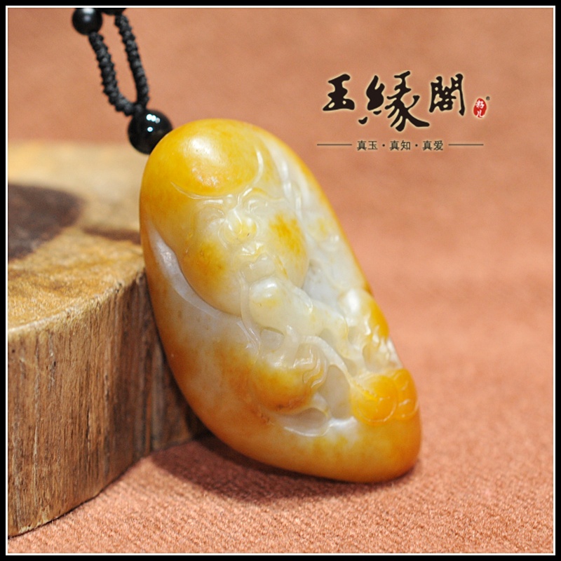 黄皮籽料把件 财神