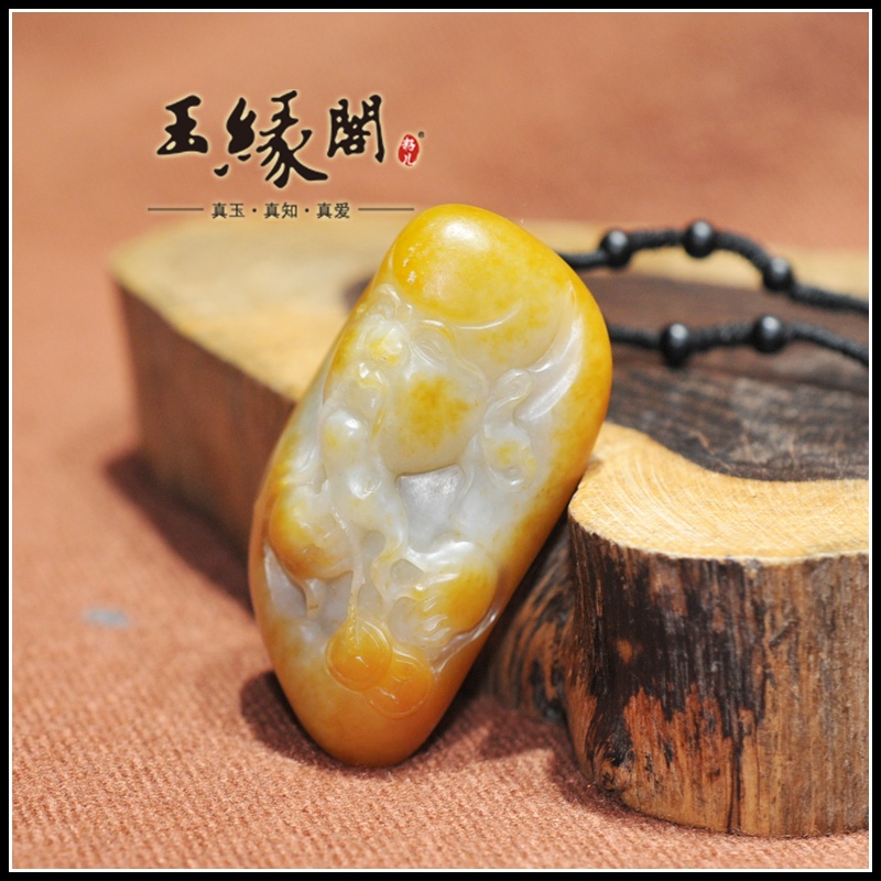 黄皮籽料把件 财神