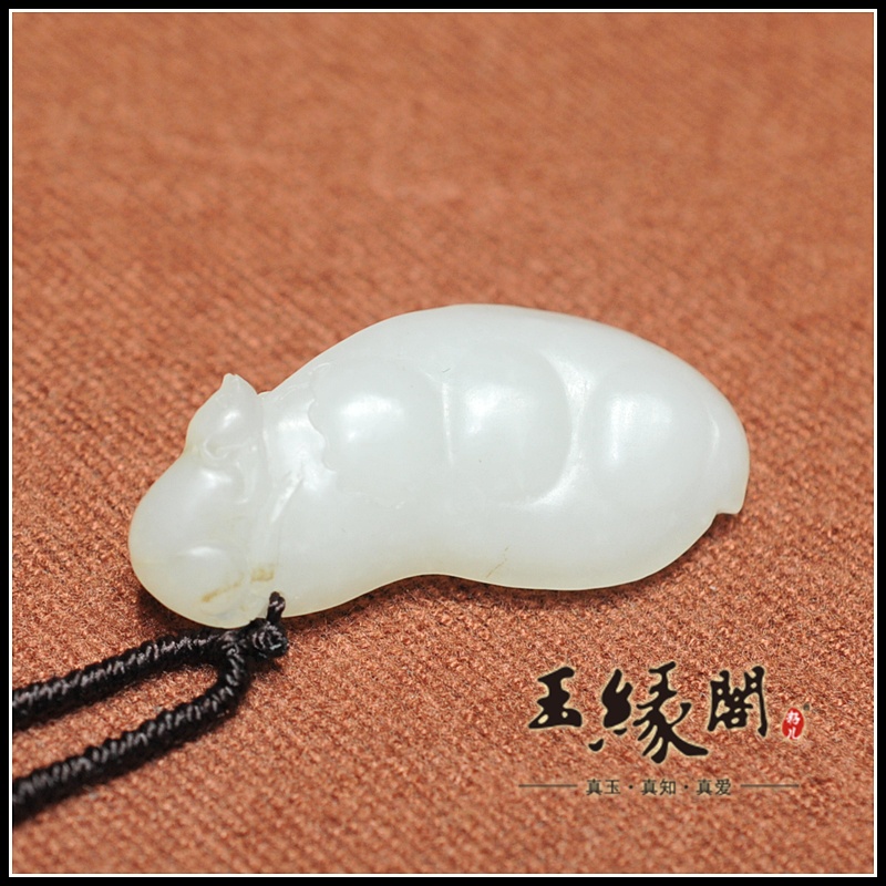 和田玉籽料挂件 子孙有福