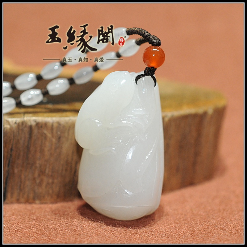 羊脂玉挂件 一品清廉