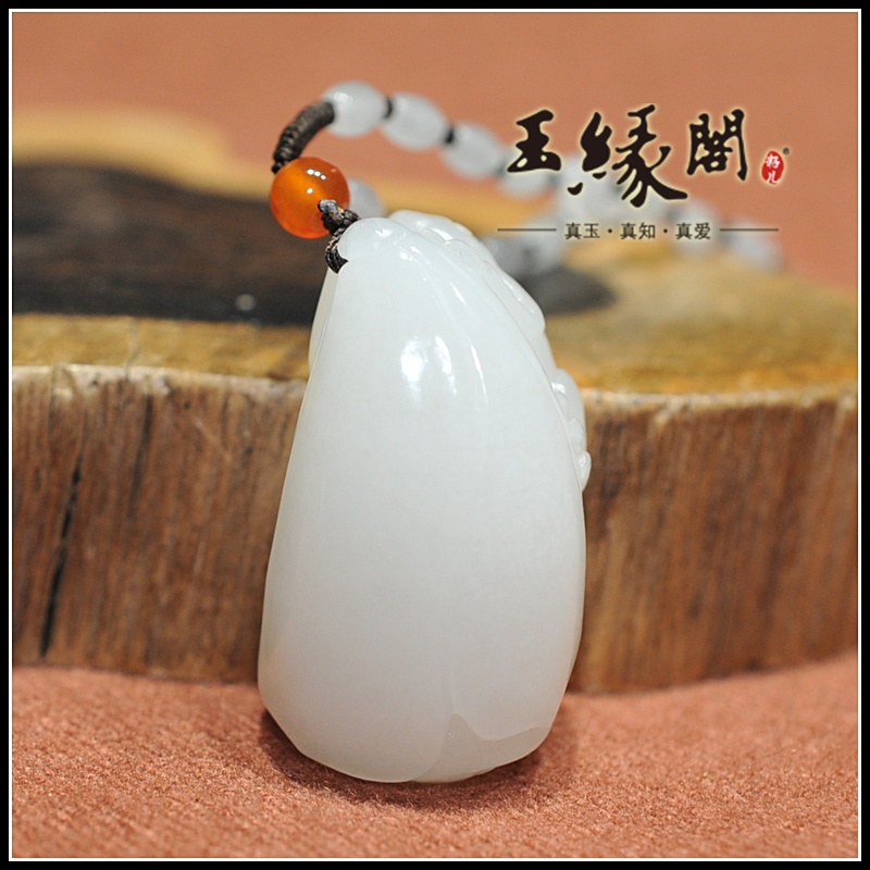 羊脂玉挂件 一品清廉