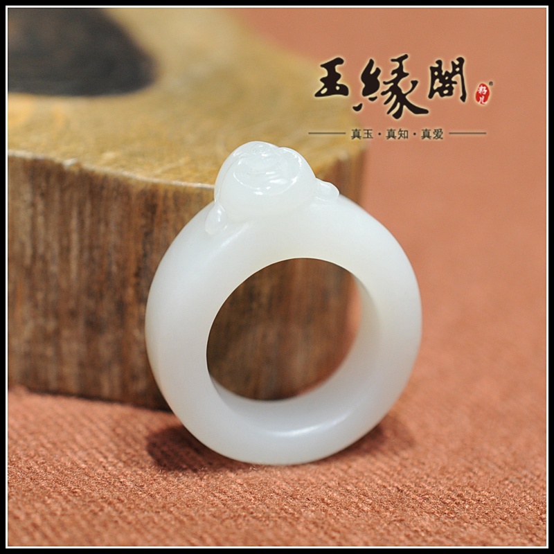 和田玉 佛头指环