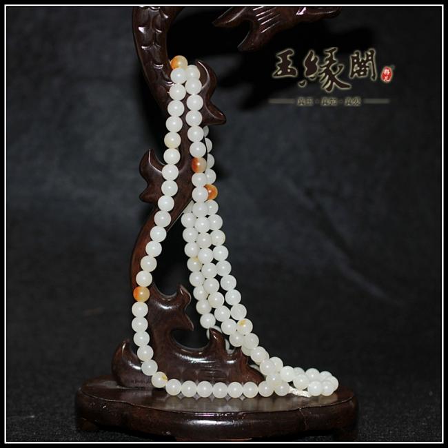 和田玉白玉108颗项链/手链（6mm）
