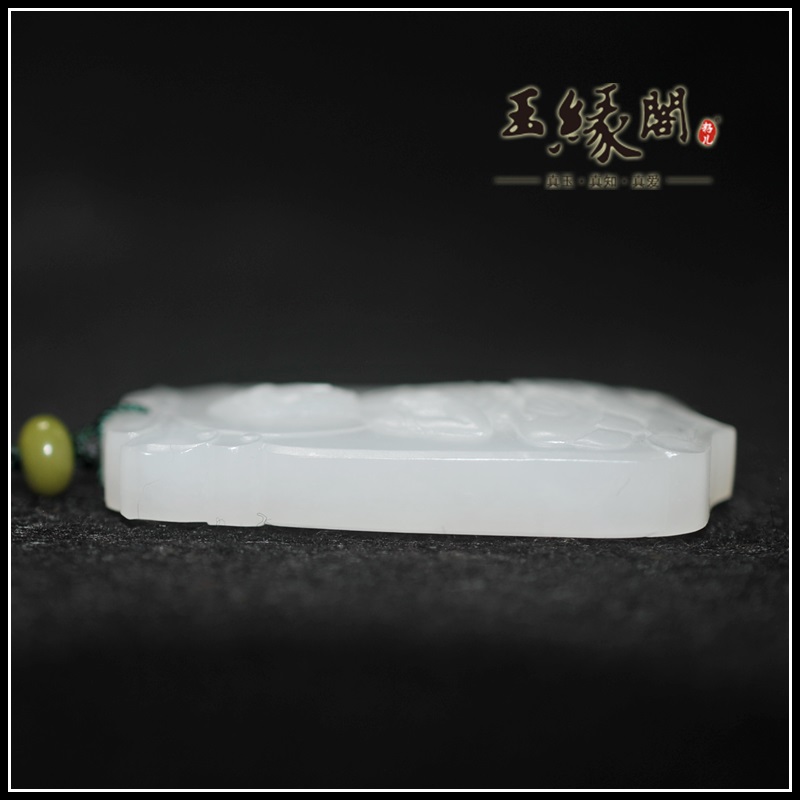 和田玉羊脂白玉观音牌