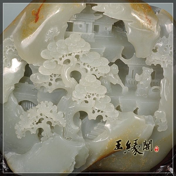 黄皮籽料摆件 山子(鹤鹿童松)