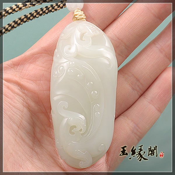 白玉籽料把件 龙凤呈祥