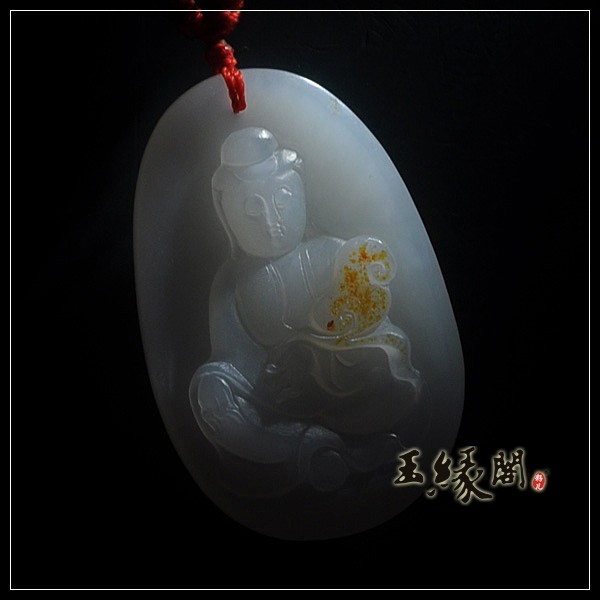 羊脂玉籽料牌 观音