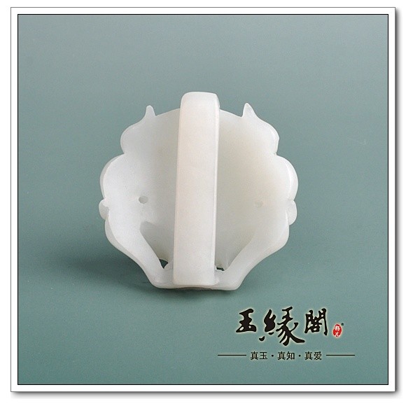 羊脂玉白玉腰扣 鬼头