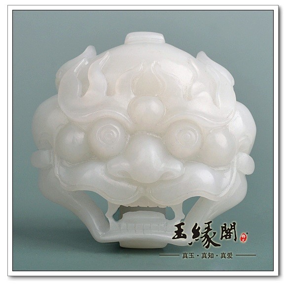 羊脂玉白玉腰扣 鬼头
