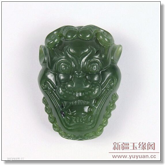 碧玉腰扣 兽头