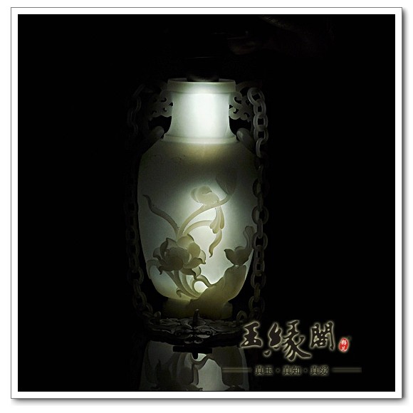 白玉籽料摆件 喜登连科链子瓶
