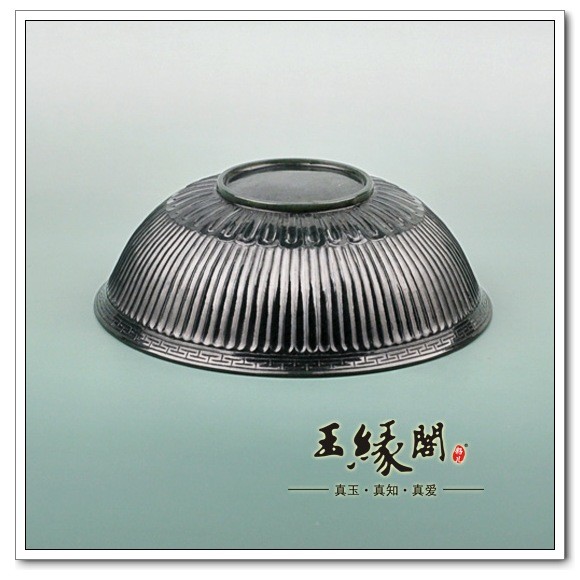 青玉摆件 玉碗呈福