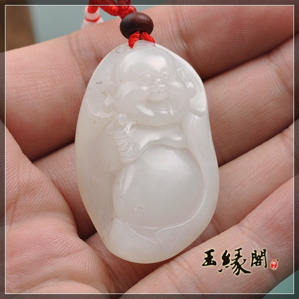 白玉籽挂件 喜佛