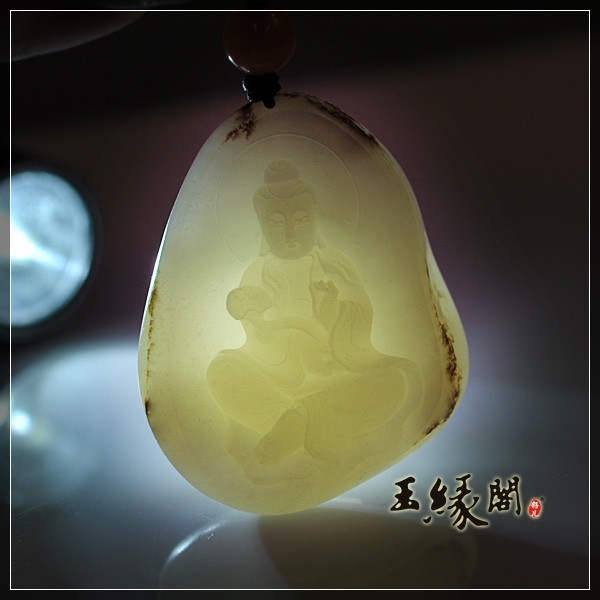 褐皮籽料挂件 观音