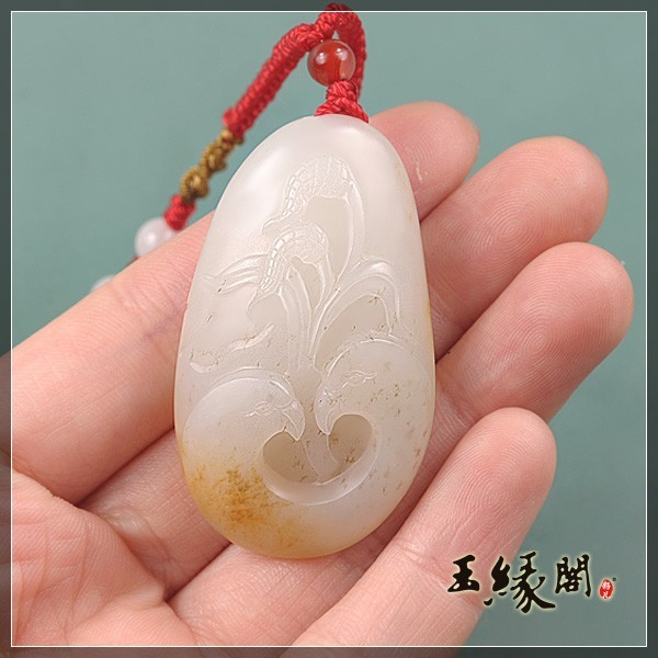 白玉籽料挂件 岁岁平安