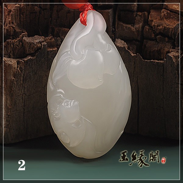 羊脂玉籽料挂件 吉祥[两款]