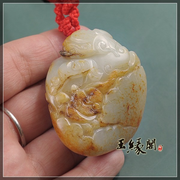 黄皮籽料把件 福寿如意