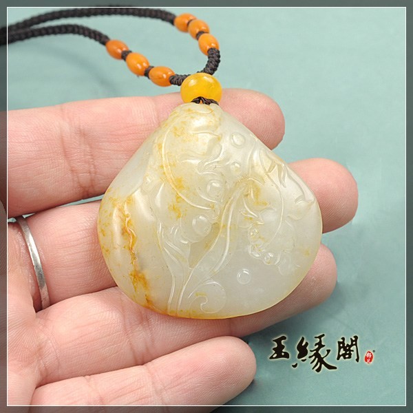 黄皮籽料挂件 金玉满堂