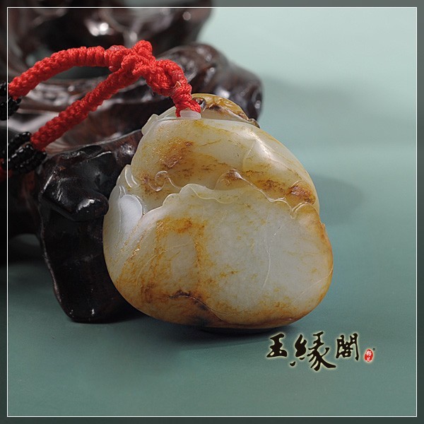 黄皮籽料把件 福寿如意