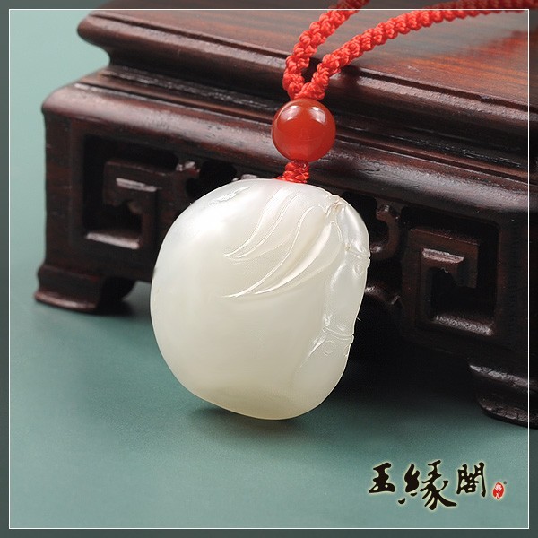 羊脂玉籽料挂件 祝福