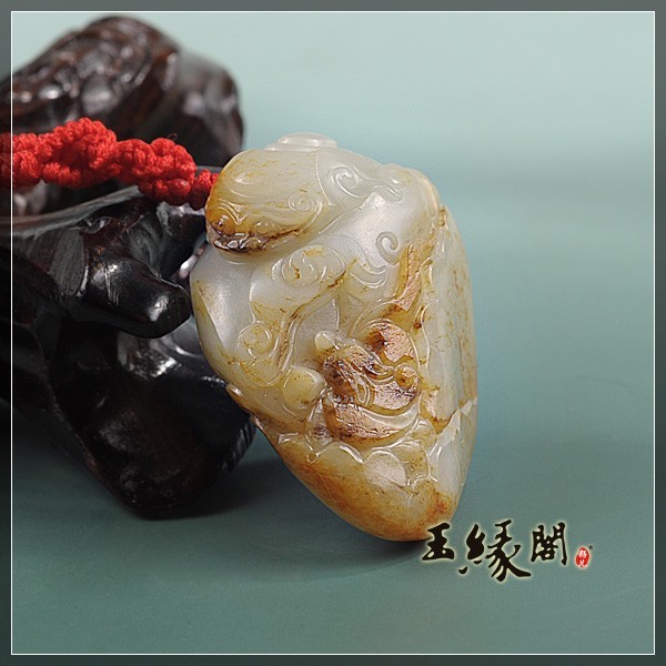 黄皮籽料把件 福寿如意
