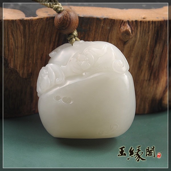 白玉籽料挂件 福寿如意