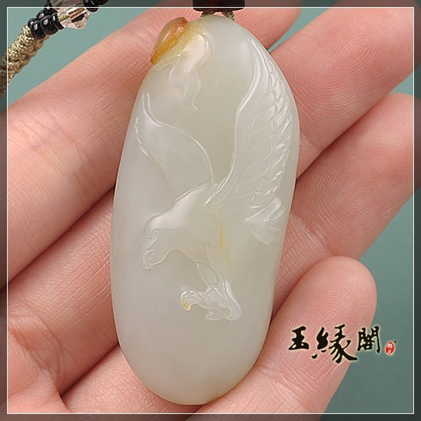 白玉籽料挂件 大展宏图