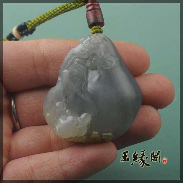 墨玉籽料把件天齐 福寿