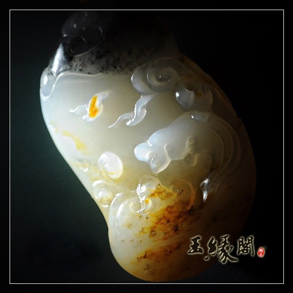 三色籽料挂件 寿山福海