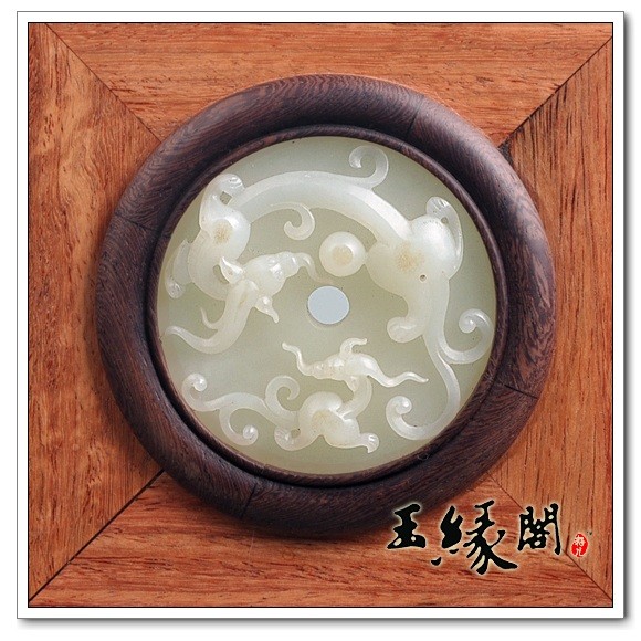 白玉籽料 螭龙屏风