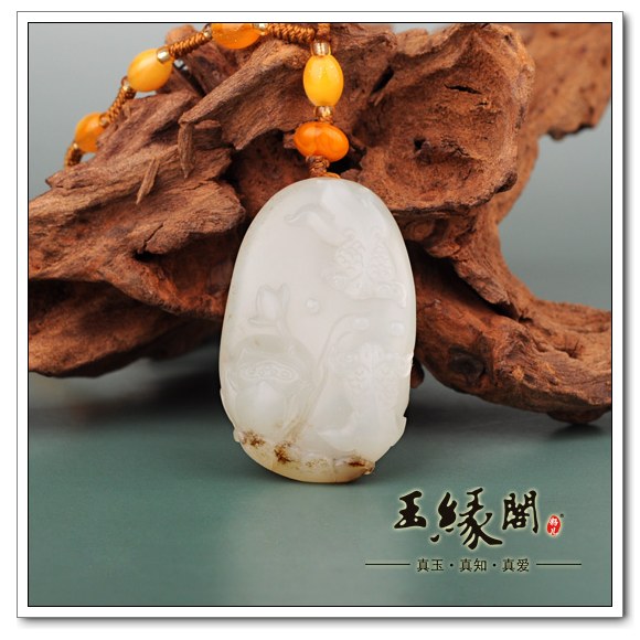 白玉籽料挂件 连年有余