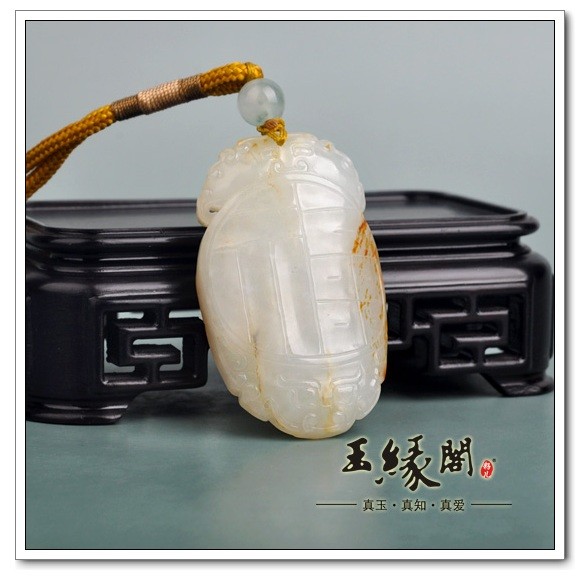 白玉籽料把件 福寿双全