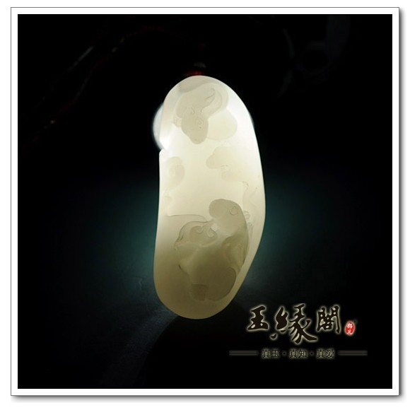 羊脂玉籽料挂件 月兔