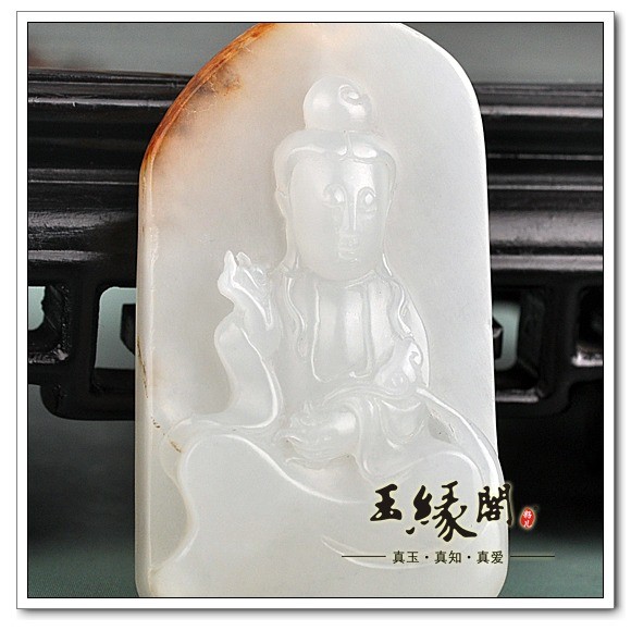 羊脂玉籽料牌 观音