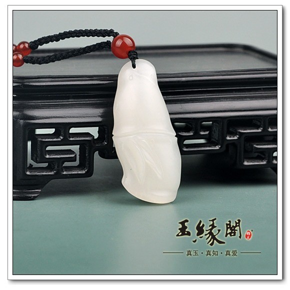 羊脂玉挂件 节节高