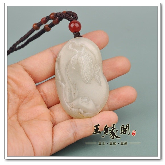 白玉籽料挂件 生生有福
