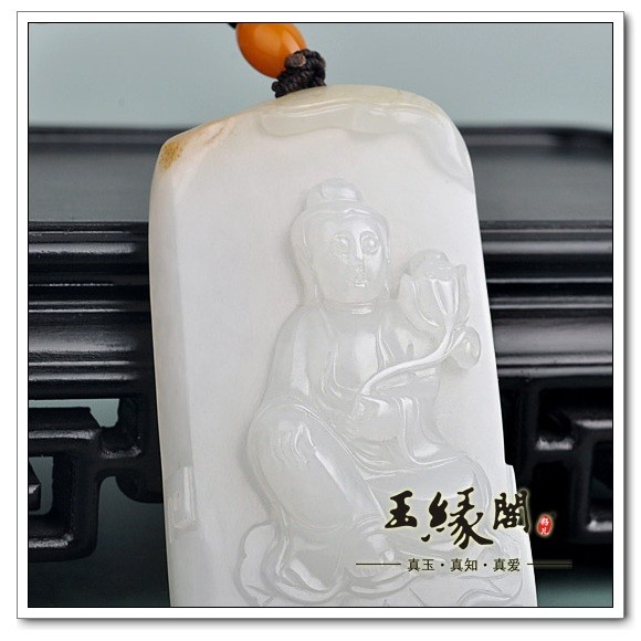 羊脂玉籽料牌 观音