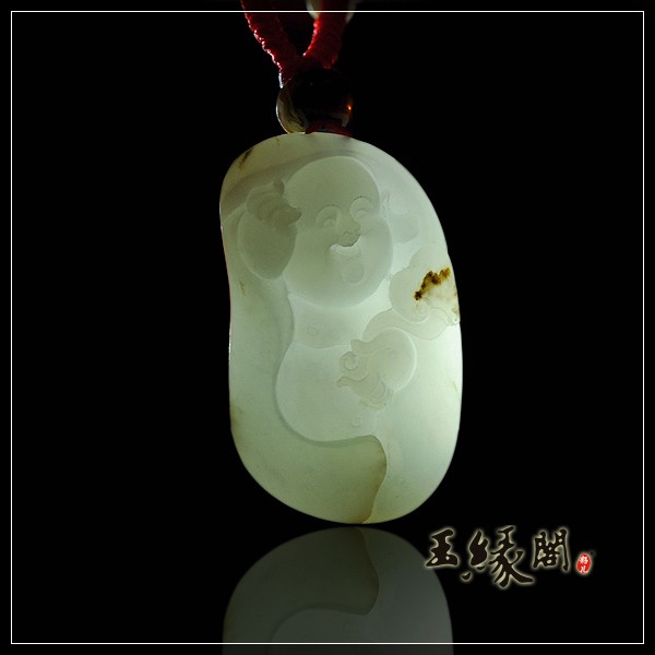 白玉籽挂件 喜佛