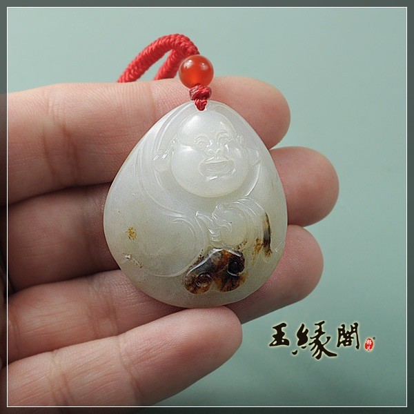 白玉籽料挂件 如意佛