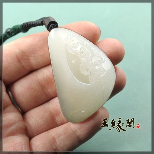 白玉籽料挂件 龙授天书