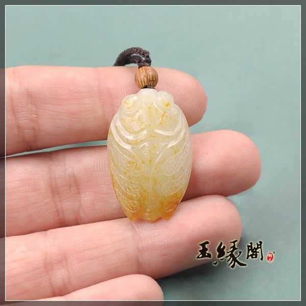 黄皮籽料挂件 一鸣惊人