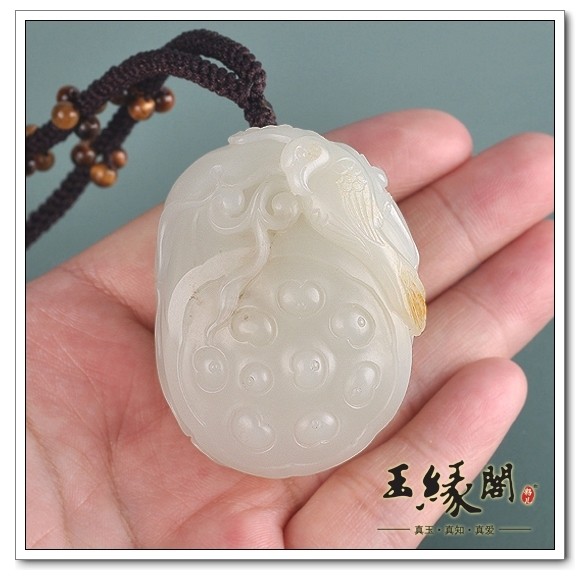 白玉籽料 喜登连科把件